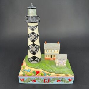 Jim Shore Heartwood Creek Carolina Guardian Lighthouse Figurine Light Up ITWORKS